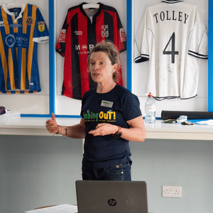 Kelda Wood MBE Climbing out Charity