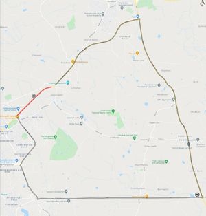 The route lorry drivers will need to take while the A518 is closed