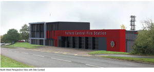 Computer generated image of how the fire station will look