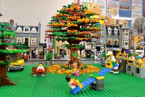 An autumnal scene at the Black Country Brick Show, at Phoenix Collegiate Academy in West Bromwich