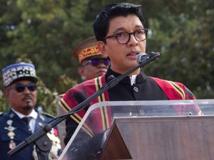 Supporting image for story: Madagascar president leaves country after soldiers turn against him