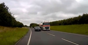 Dashcam footage of the near miss on the A53