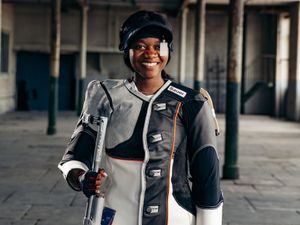 British shooter Ruth Mwandumba, who is competing in the European championships whilst pregnant with twins