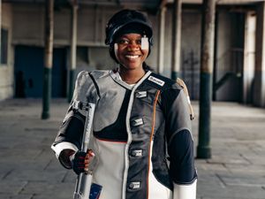 Supporting image for story: Pregnant target shooter Ruth Mwandumba confident she can block out distractions