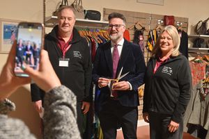Charles Hanson, centre, with store manager George Bradley and deputy manager Lorraine Threadgold