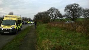 The scene of the smash in Doctors Lane, picture: West Midlands Ambulance Service