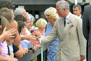 Charles and Camilla greet visitors