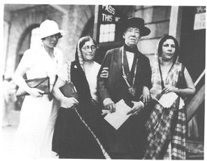 Dame Elizabeth Cadbury and daughter Mollie at the International Union for the Council of Women in 1936.