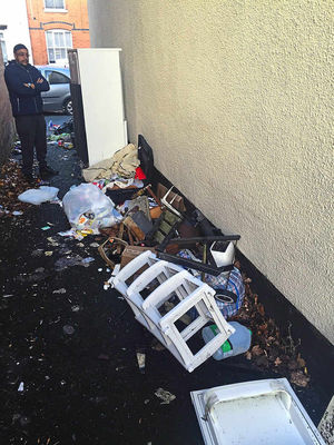 An old barbecue is among fly-tipped items