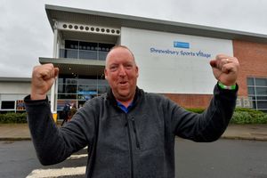 Independent Kevin Turley celebrates winning in Shifnal North