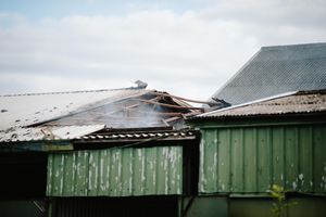 The roof was damaged in the blaze