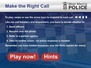 Supporting image for story: Play the game - online view of how West Mercia Police handle 999 calls 