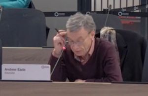 Councillor Andrew Eade attacking the council's Labour budget. Picture: Telford & Wrekin Council