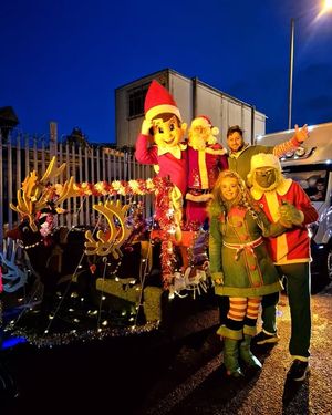 Many people dressed up in Christmas gear for the event