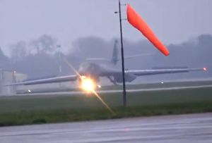 US bomber B-1B Lancer arrives at RAF Fairford in Gloucestershire on March 6 2026.