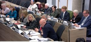 Councillor Lee Carter, bottom right, speaking at the full Telford & Wrekin Council on January 22, 2026. Picture: Telford & Wrekin Council