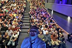 Supporting image for story: Al Murray poses for selfie in Stafford