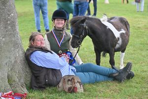 Rebecca and Isabella Brassington with Piglet the pony