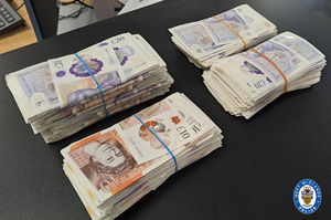 Some of the cash seized in Birmingham this morning