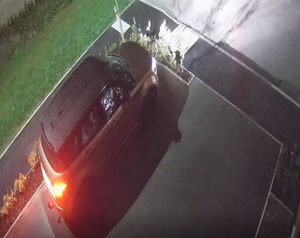 CCTV shows the thief making off with the car