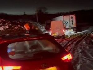 Supporting image for story: Watch: Jack-knifed lorry blocks Bridgnorth road as 'incidents' reported to firefighters across the county