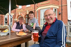 Local residents Chris Scott, Dot Passey and their grandson James Hilton. 