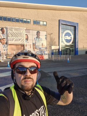 Stuart Bull outside The Amex Stadium, home of Brighton & Hove Albion. 