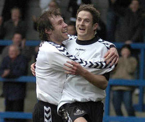 Jai Stanley gives Ben Twigger a celebratory hug. nextpage