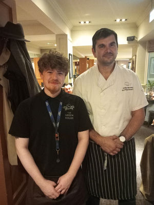 Chef Gabi and Server Shawn at the Green House pub restaurant in Sutton Coldfield