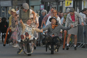 Fun, fancy dress and fitness - a cracking combination at Kington's wheelbarrow race last year