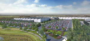 An artist's impression of the new extension to the Jaguar Land Rover engine factory