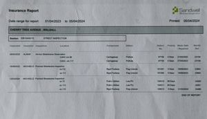 A copy of the insurance report given to Jean Murphy by Sandwell Council