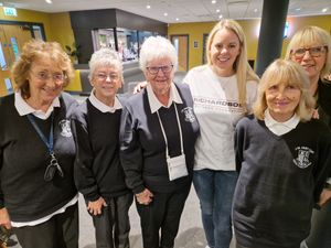 Kym Hewins from one of the benefactors of the JW Hunt Cup, The Richardsons Foundation with members of the commitee