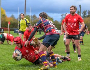 Ludlow winger Ben Weller scores his team’s ninth try against Bournville thirds Picture: Trevor Patchett