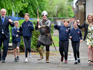 Supporting image for story: Stafford students joined by Viking as part of walking campaign