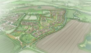 An Illustrative Aerial Perspective Of The Proposed Bloor Homes Development On Land East Of Eccleshall. Image courtesy of Bloor Homes