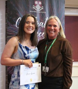 Grace Quinn and Mrs Dodd (Head of Himalayas and Teacher of PE and Health and Social Care)