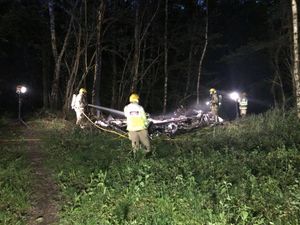 Supporting image for story: Bridgnorth caravan destroyed in 'arson attack'