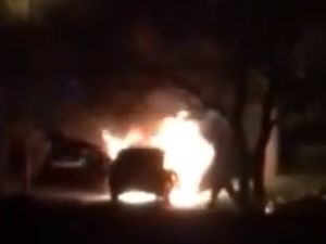 Supporting image for story: Dramatic car fire caught on camera in Black Country street