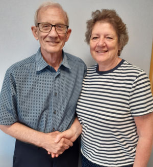 Julia Baron wishes Denis Orme a happy retirement