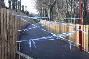 A footpath by Portland Road was cordoned off by police