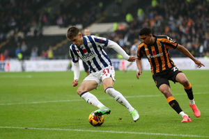 Tom Fellows on the ball for Albion (Photo by Adam Fradgley/West Bromwich Albion FC via Getty Images)