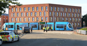 The aftermath of the crash in Wolverhampton city centre