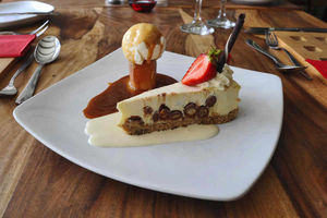 Rocky road ahead  the rocky road cheesecake with butterscoth sauce and ice cream seriously impressed our critic