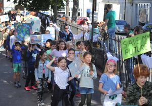 Little climate change protestors at Coleham Primary School