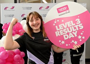 Abigail Evans celebrates her triple distinction star in sports