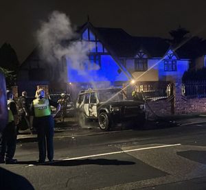 Police at the scene in Codsall Road in the early hours of the morning 