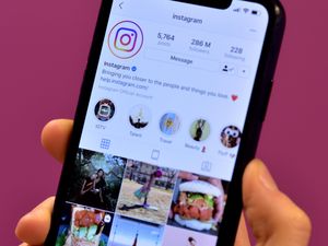 The home page of social media site Instagram on a smartphone