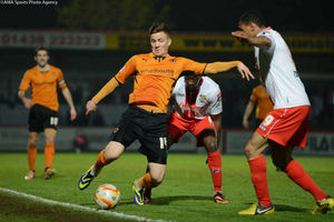 Lee Evans of Wolverhampton Wanderers and Darius Charles of Stevenage.