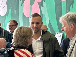 Green Party leader Zack Polanski meeting the party's members at an event held at Shrewsbury Market Hall.